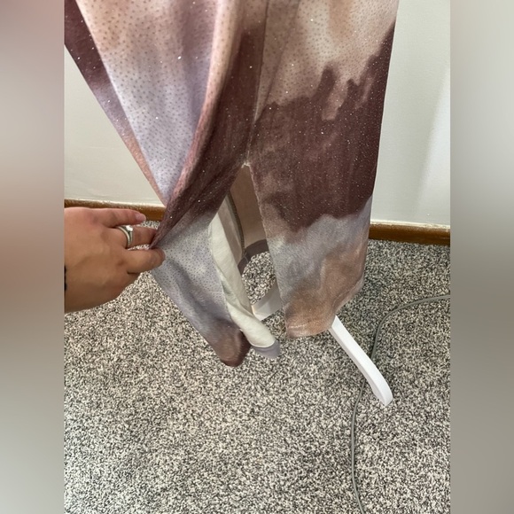 VTG Y2K En Francais by Huey Waltzer Tank Skirt Set Sunset Clouds Shimmer Mesh 10 - Picture 5 of 10